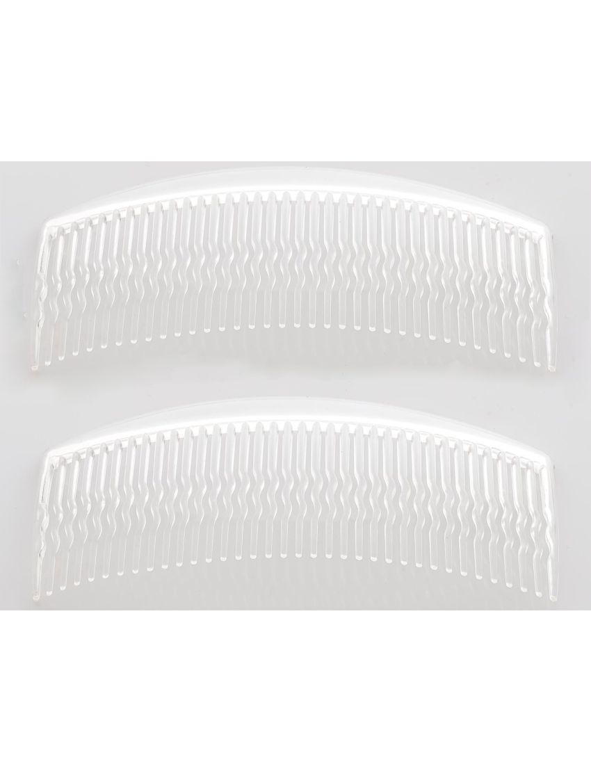 Χτενάκι πλαστικό λευκό ημιδιάφανο 12,5εκ - 2 τεμάχια