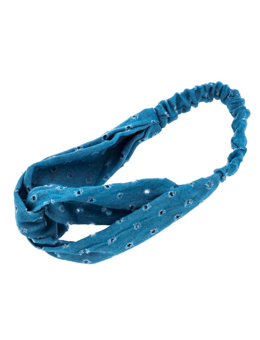 Τζιν κορδέλα μαλλιών  με λάστιχο