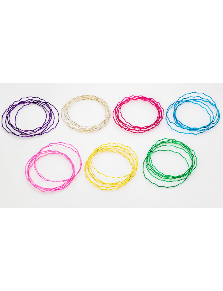 Aurora Wavy Metallic Stackable Βραχιόλια (Σετ 6 τμχ)