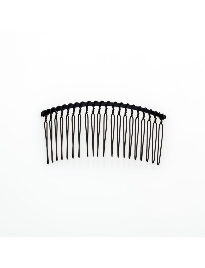 Χτενάκι μεταλλικό με συρμάτινα δοντάκια σε μαύρο χρώμα