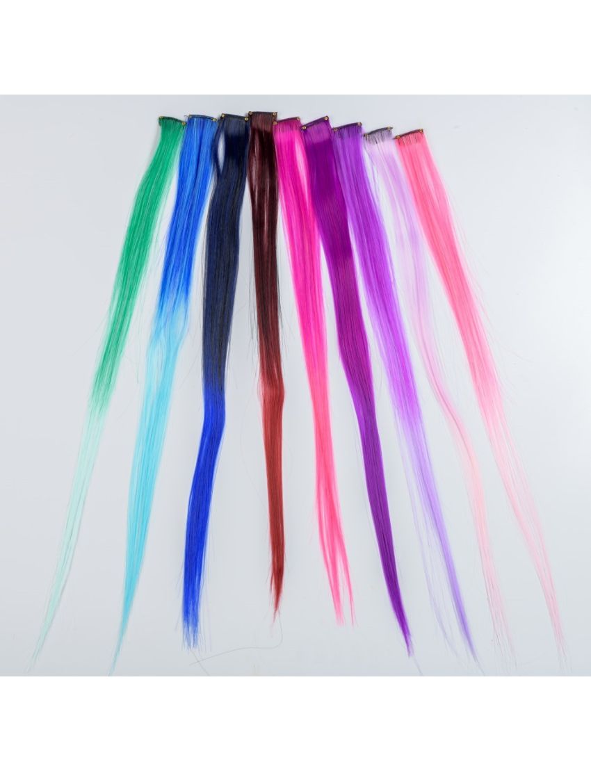 Κτενάκι συνθετική τρίχα δίχρωμη σε 9 χρώματα