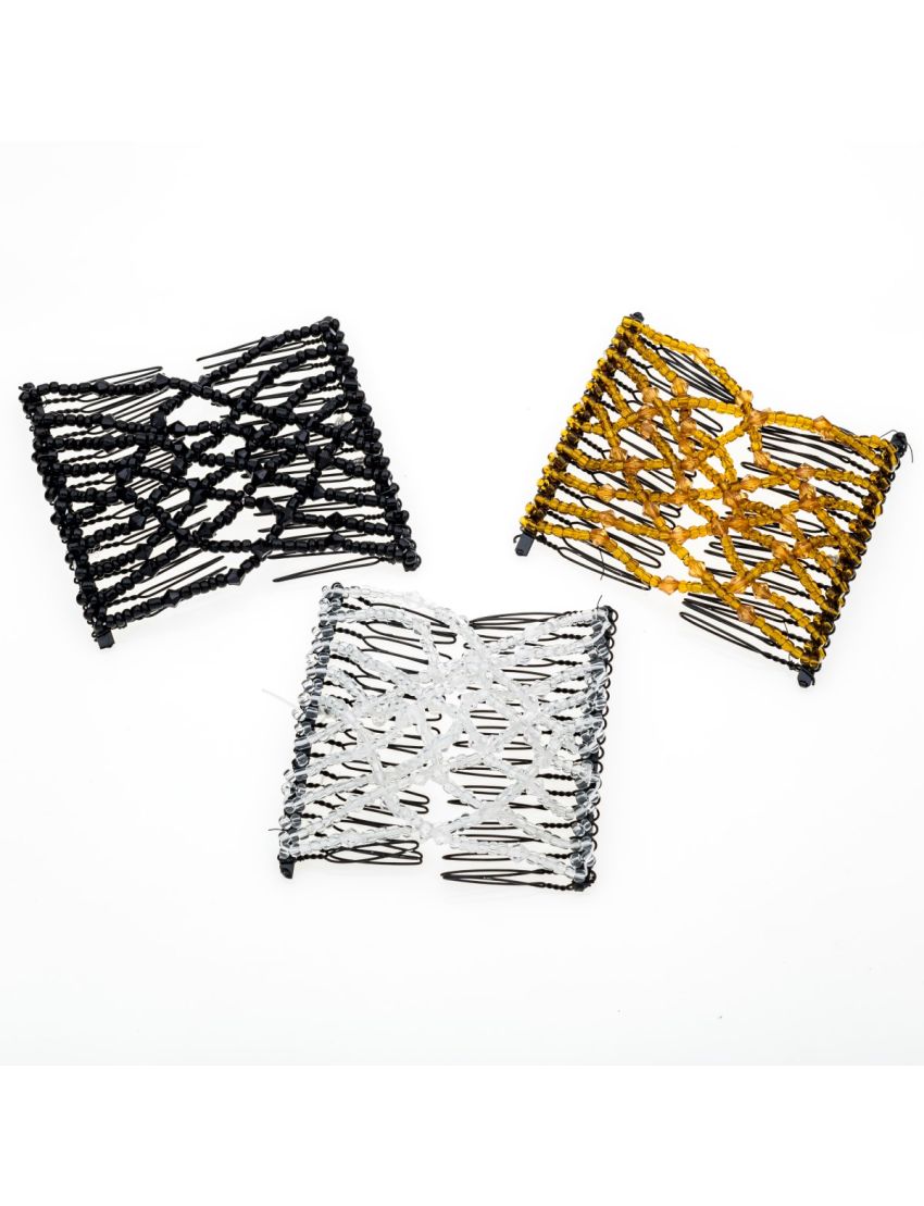 Κτενάκι μεταλλικό με χάντρες σε 3 χρώματα