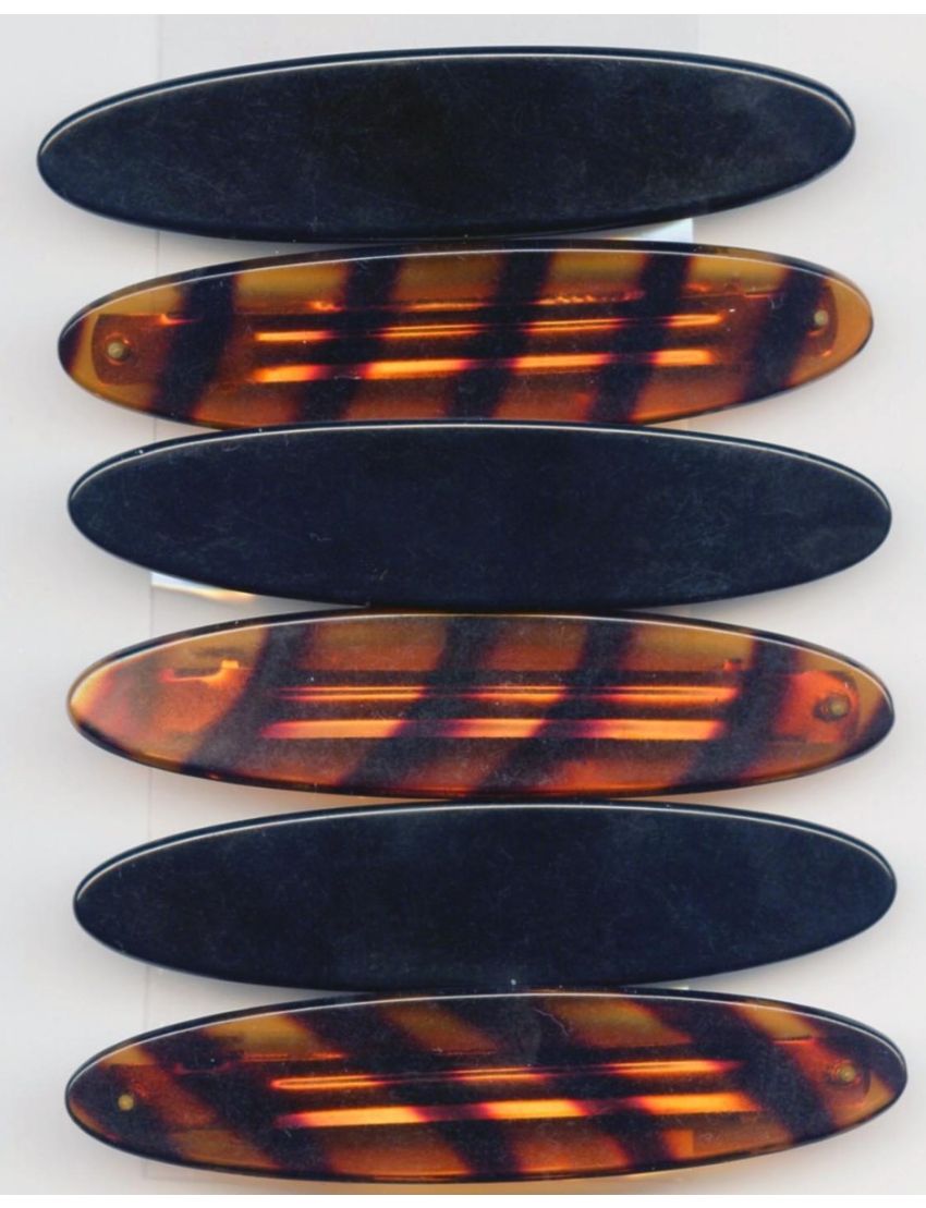 Μπαρέτα πλαστική οβάλ 8εκ σε καφέ και μαύρο χρώμα