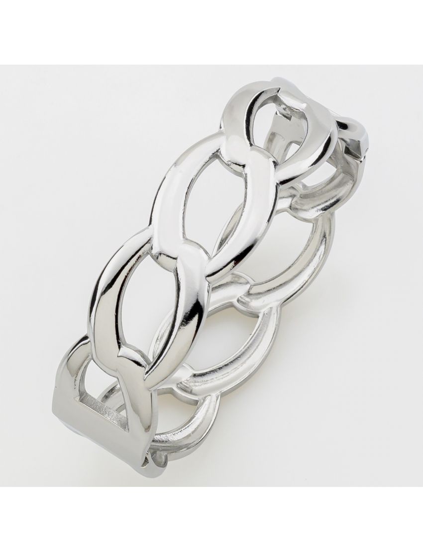 Bold Oval Mesh Bangle – Statement Metallic Λάμψη