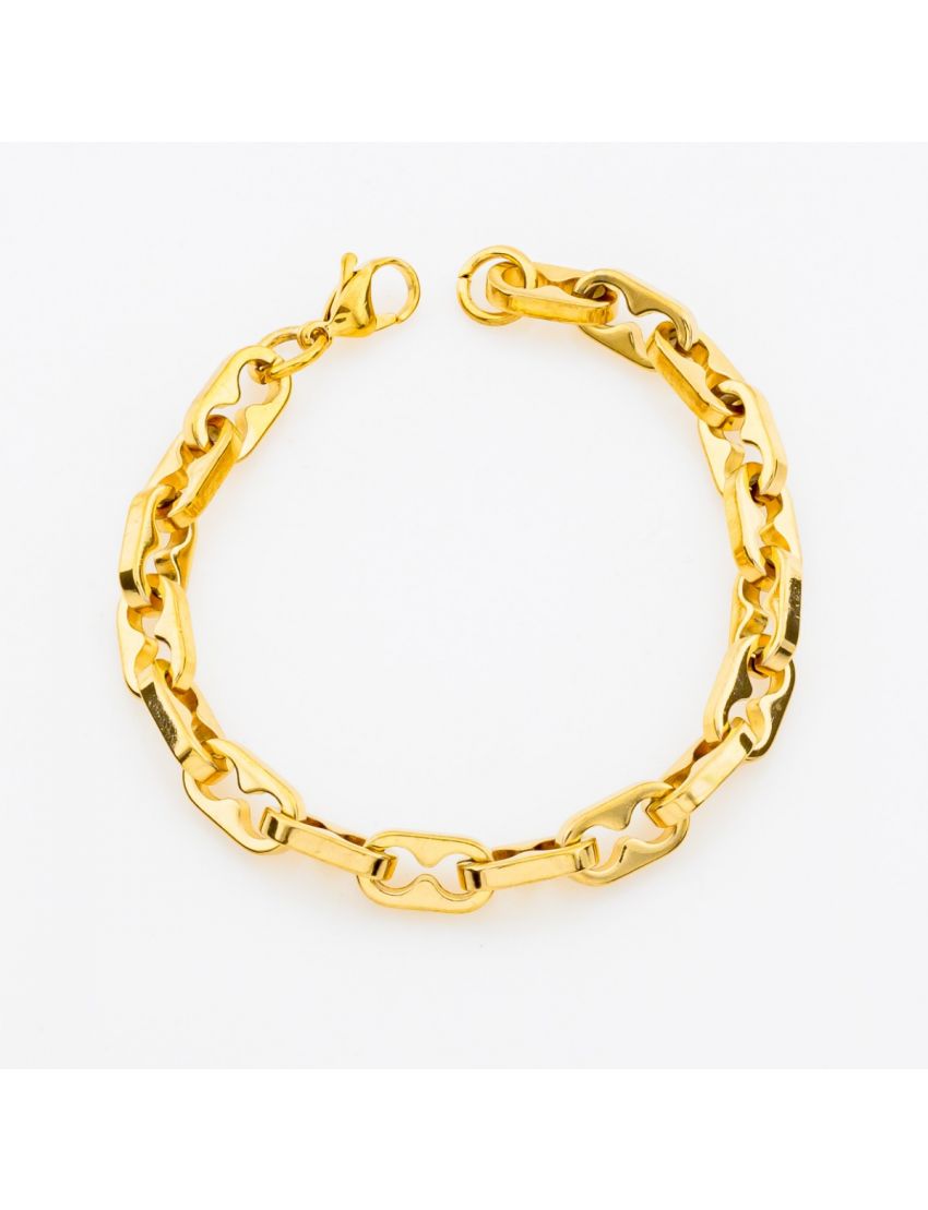 Χρυσό Βραχιόλι με Καλλιτεχνικούς Εναλλασσόμενους Κρίκους