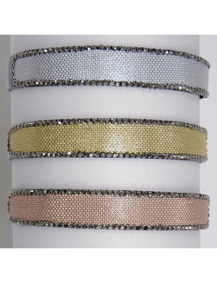 Στέκα υφασμάτινη διακοσμημένη με στράς σε 6 χρώματα