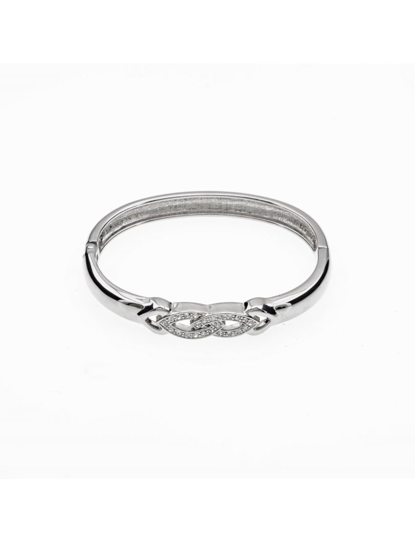 Ασημί Μεταλλικό Βραχιόλι με Σχέδιο Άπειρο και Στράς – Σύμβολο Αιώνιας Κομψότητας