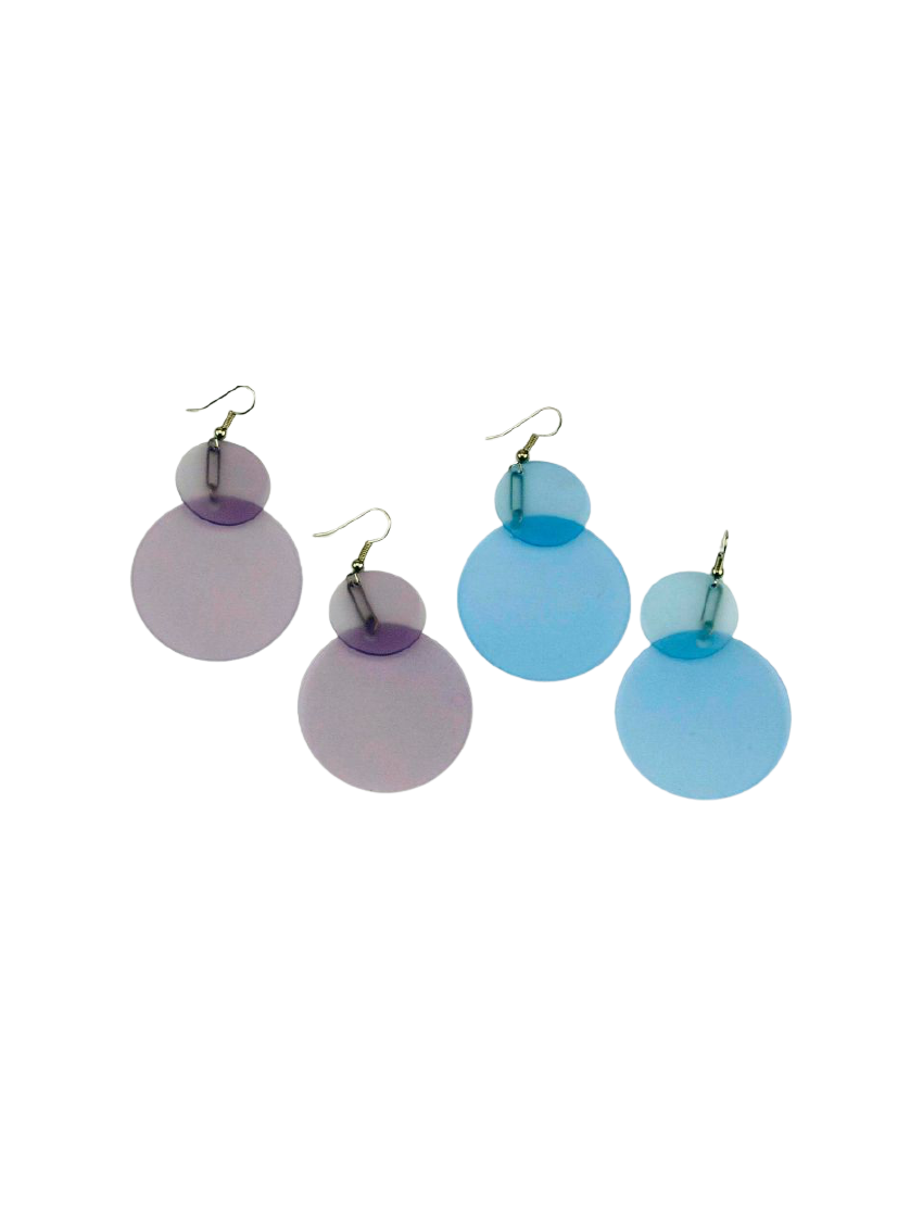 Σκουλαρίκια πλαστικοί κύκλοι σε 4 χρώματα