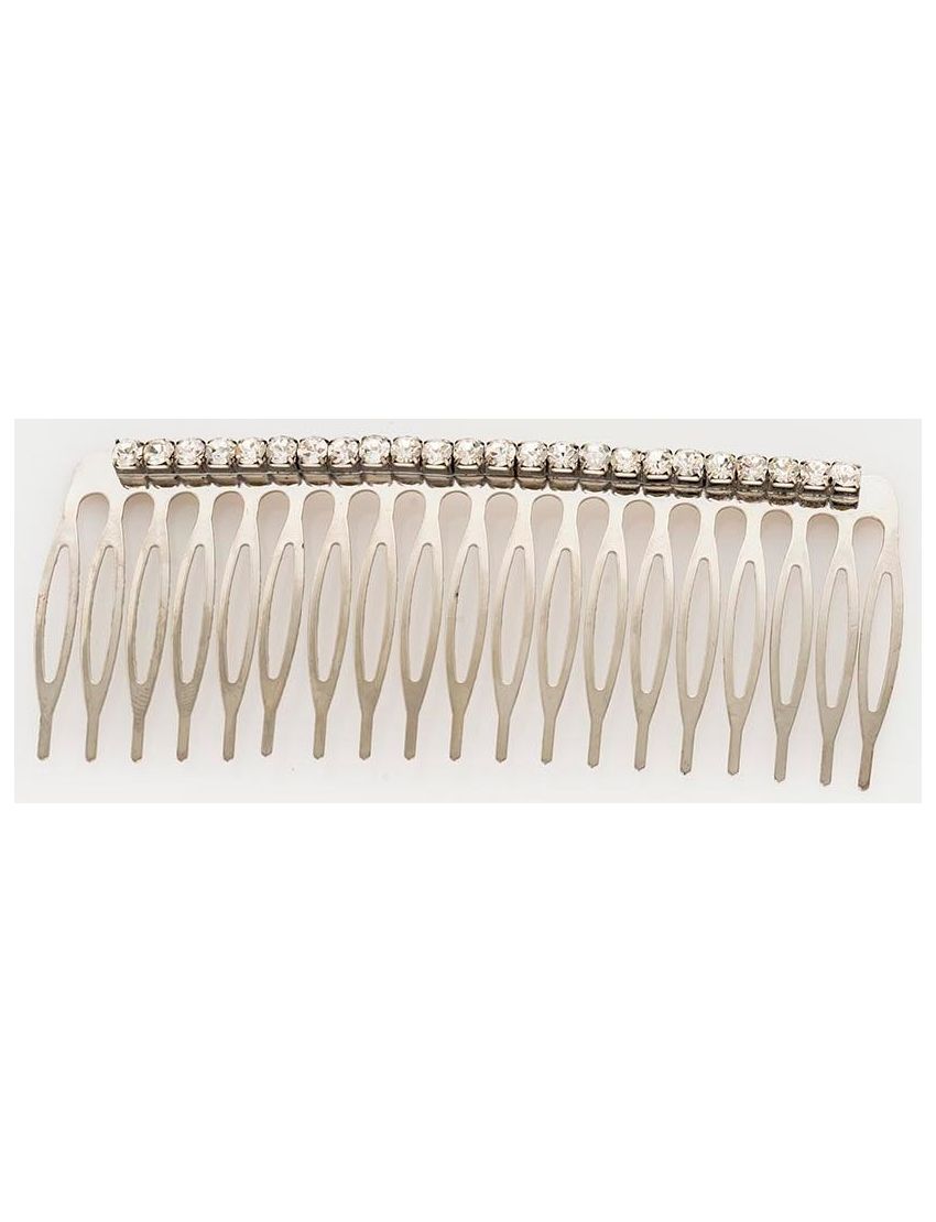 Χτενάκια μεταλλικά 10,5εκ διακοσμημένα με στράς σε ασημί και μαύρο χρώμα