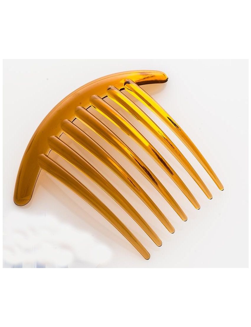 Χτενάκι πλαστικό σε καφέ και μαύρο χρώμα με μακριά δόντια