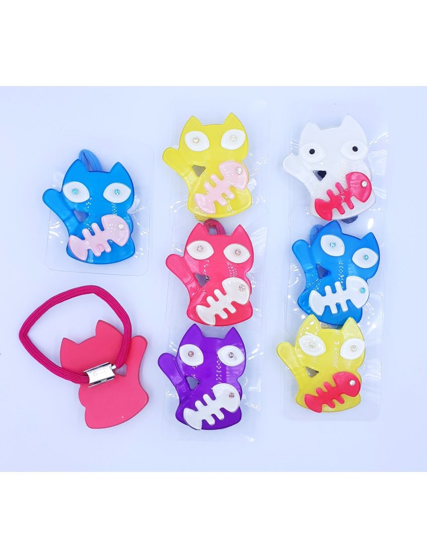 Λάστιχο πλαστική γατούλα σε 9 χρώματα 