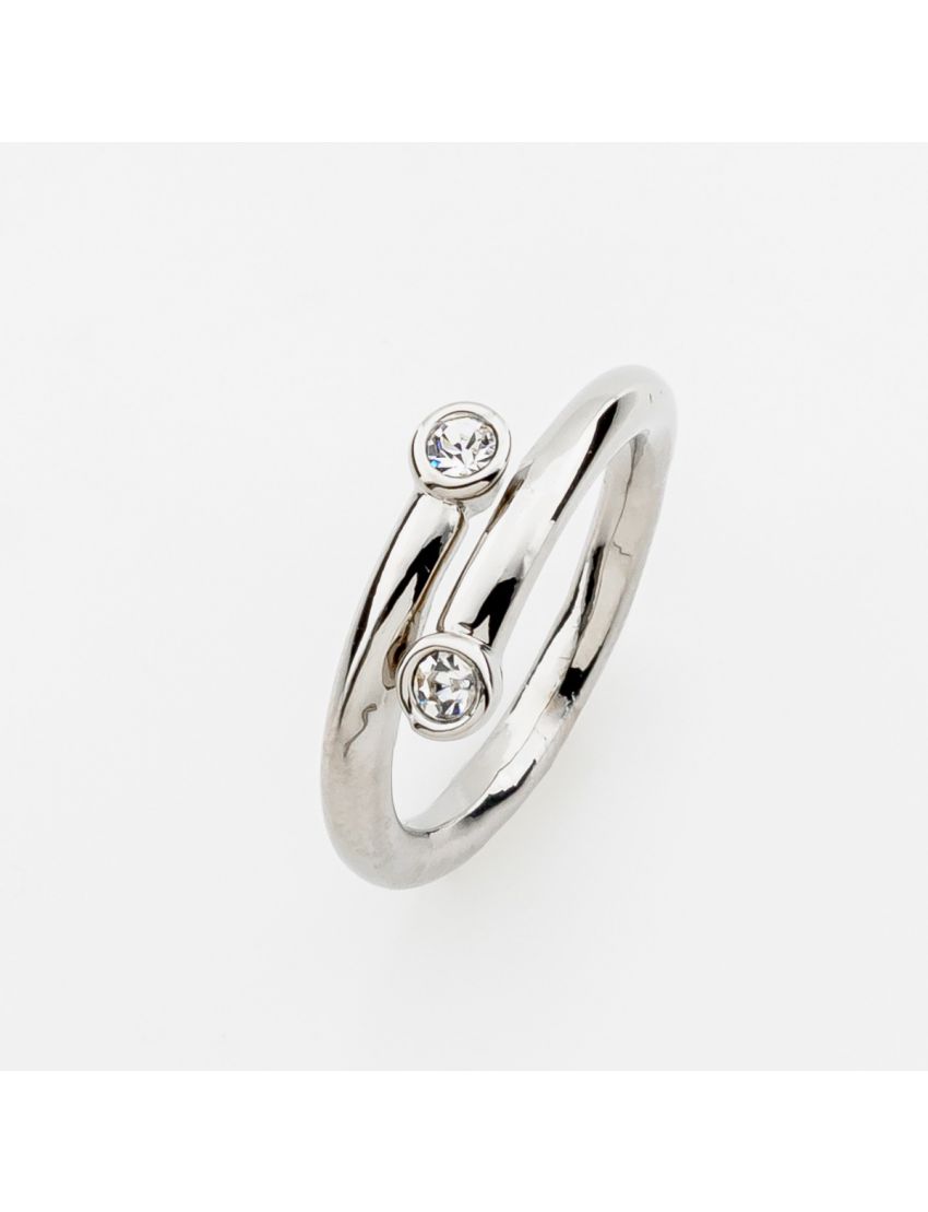 Πολυτελές Ασημί Δαχτυλίδι Abstract με Premium Zirconia