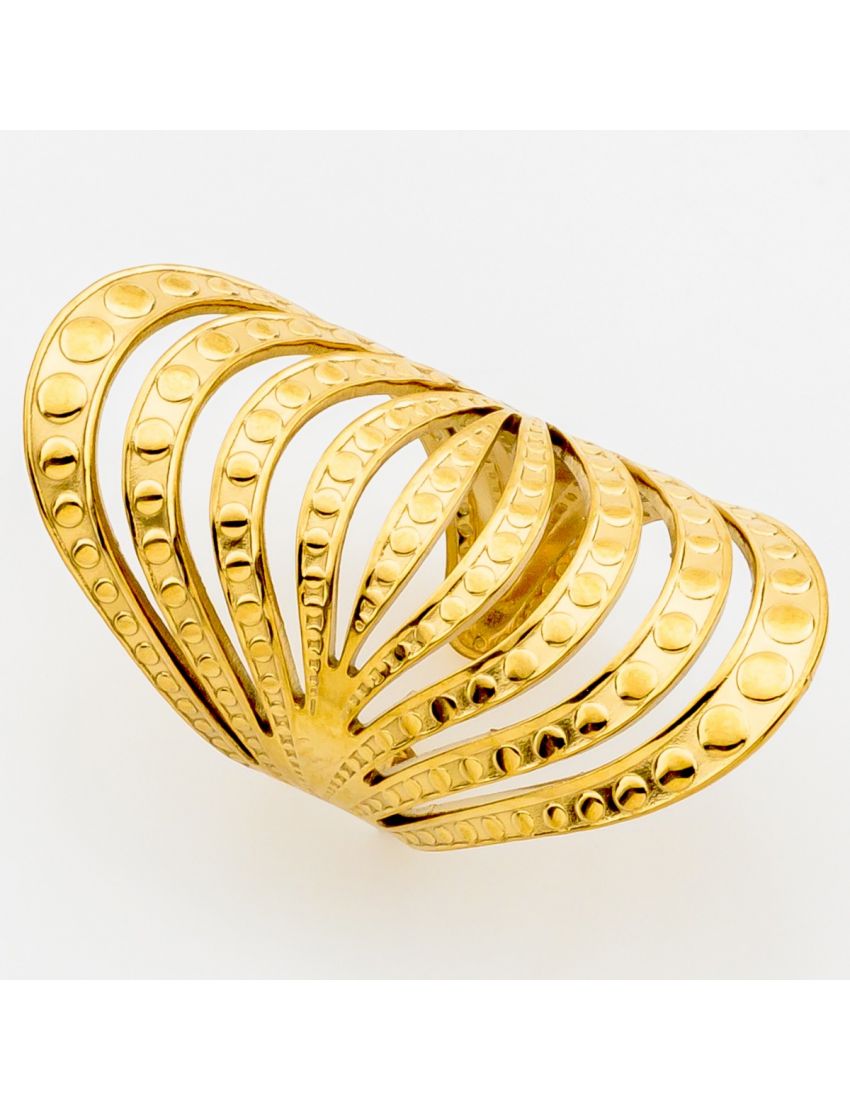 Golden Empire Studded Fan Ring