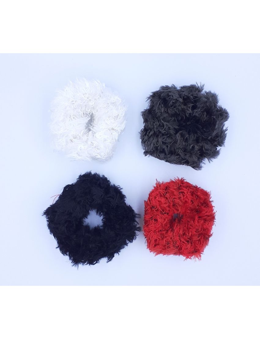 Λάστιχο υφασμάτινο χνουδωτό σε 4 χρώματα