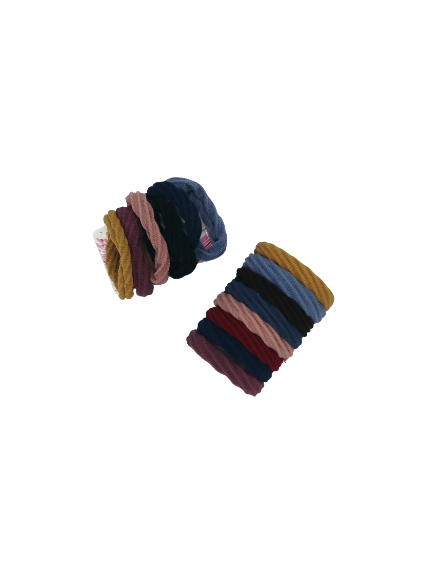 Λάστιχο μαλλιών υφασμάτινο  σε 8 χρώματα (καρτέλα 6 τεμάχια)