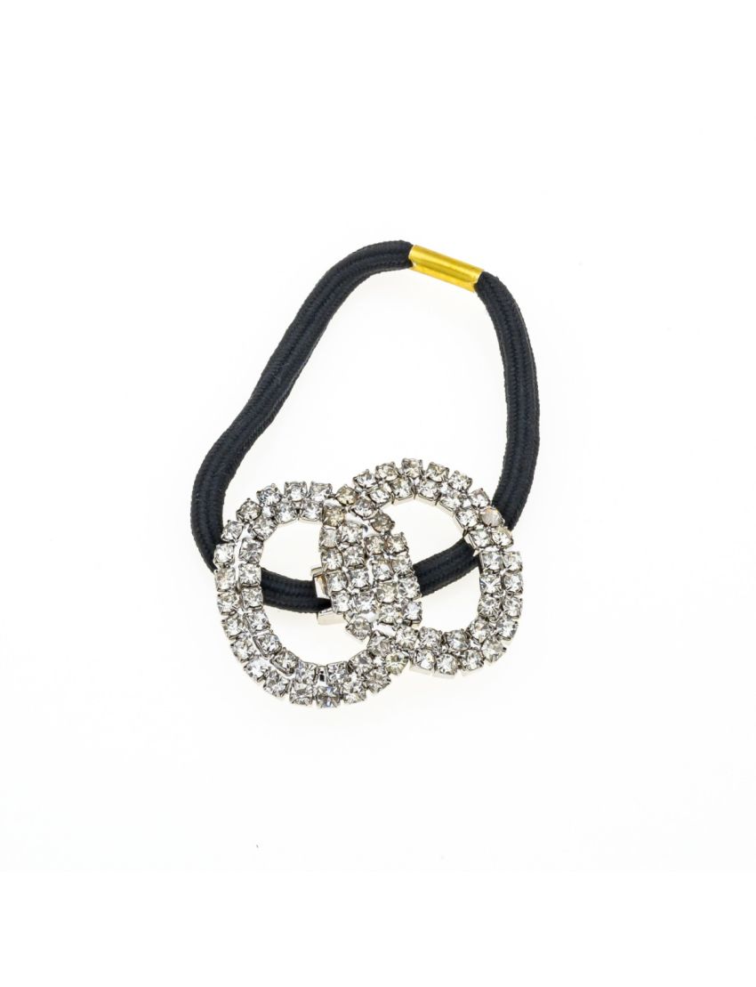 Λάστιχο με διακοσμητικούς κρίκους και στράς