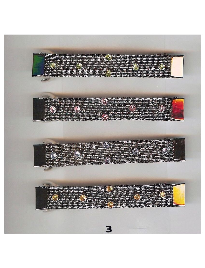 Μπαρέτα μεταλλική σε 5 σχέδια διακοσμημένα με στράς σε 4 χρώματα