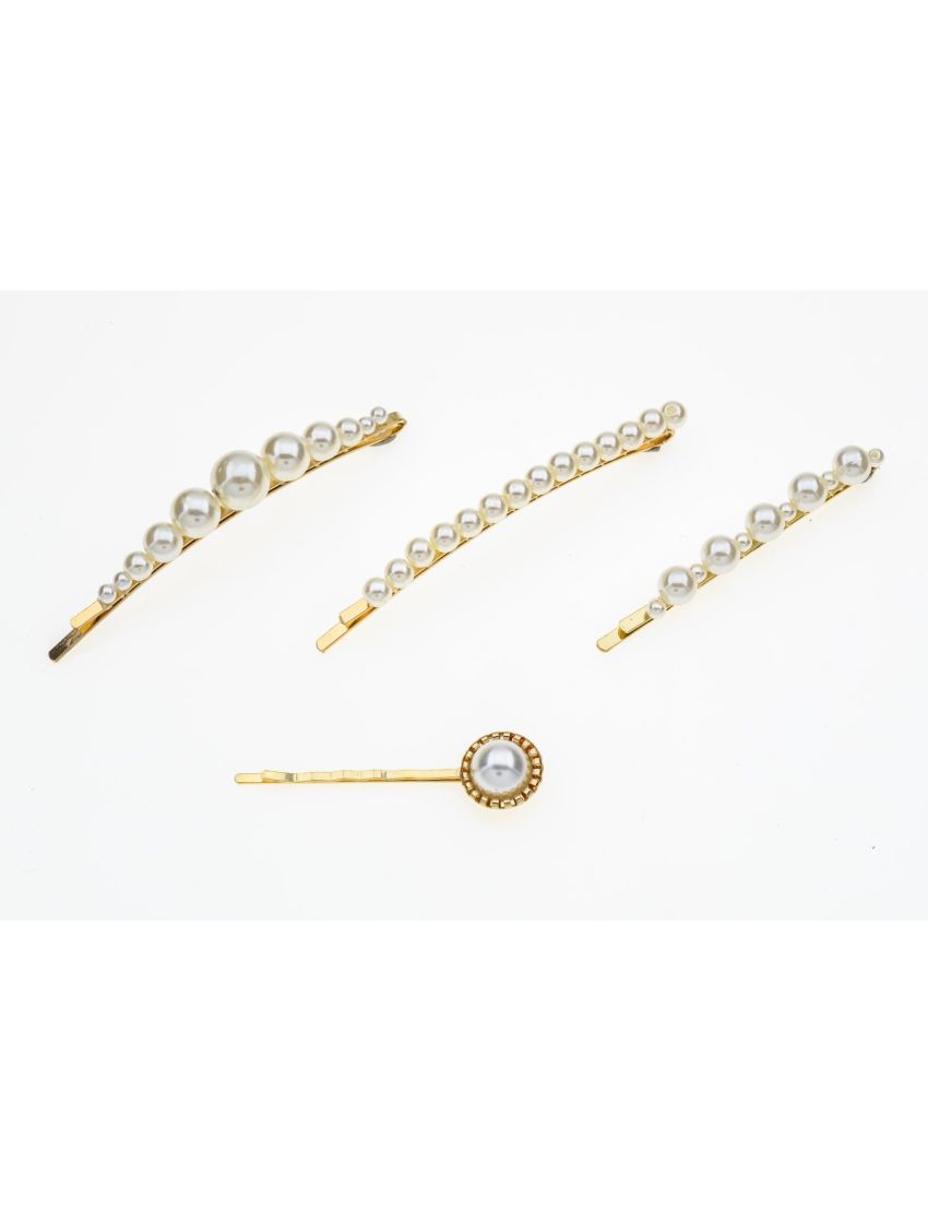 Τσιμπιδάκι με πέρλες και στρας σε σετ με διάφορα σχέδια