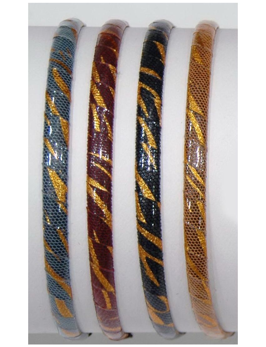 Στέκα υφασμάτινη λεπτή σε 4 χρώματα με χρυσές λεπτομέρειες