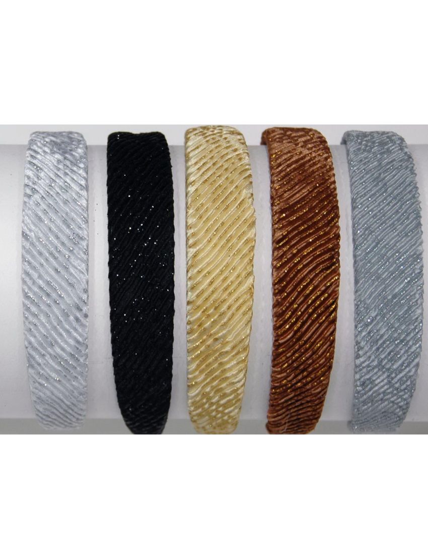 Στέκα υφασμάτινη πλακέ φαρδιά ανάγλυφη σε 5 χρώματα