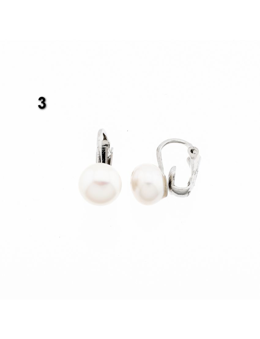 Σκουλαρίκια μεταλλικά με πέρλα (3 μεγέθη)