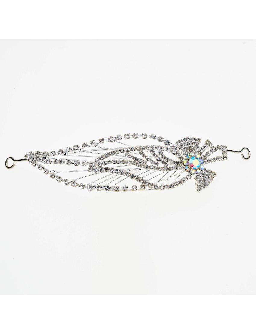 Κλίπ μεταλλικό φύλλο με στράς για νυφικές και βραδινές εμφανίσεις