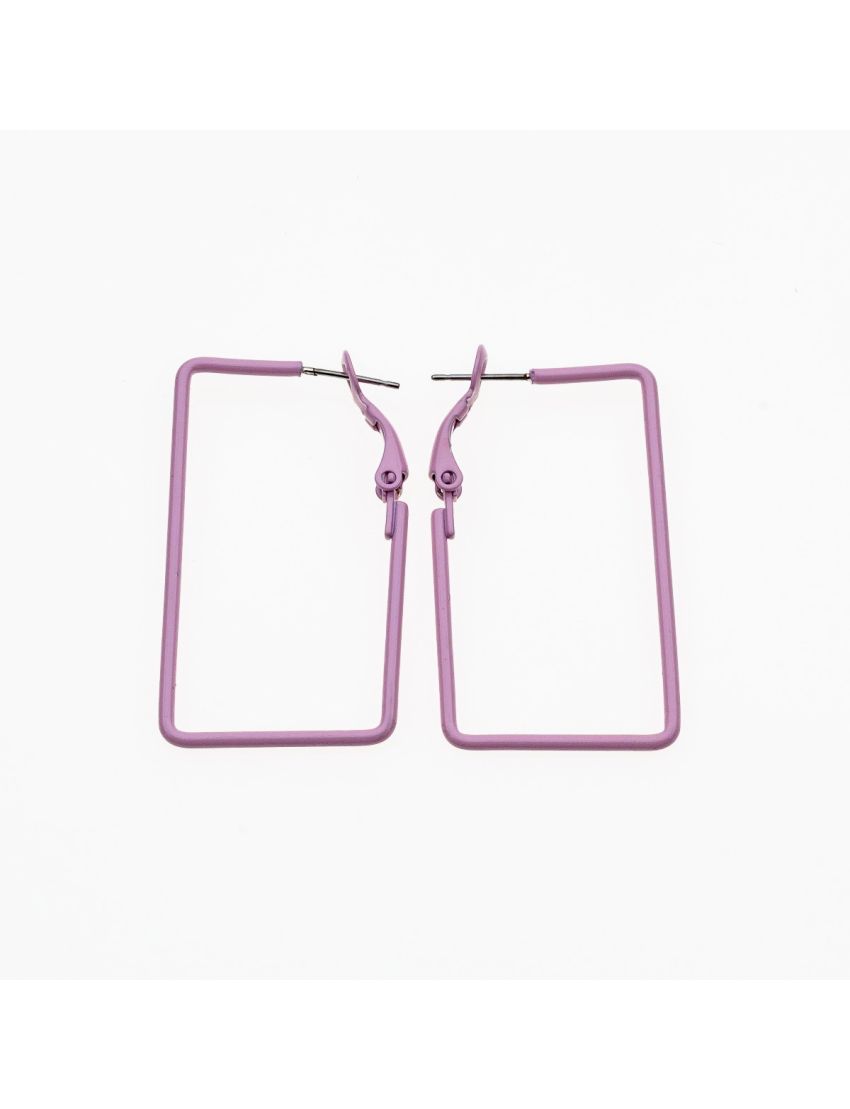 Σκουλαρίκια μεταλλικά ορθογώνια 5εκ σε 6 χρώματα