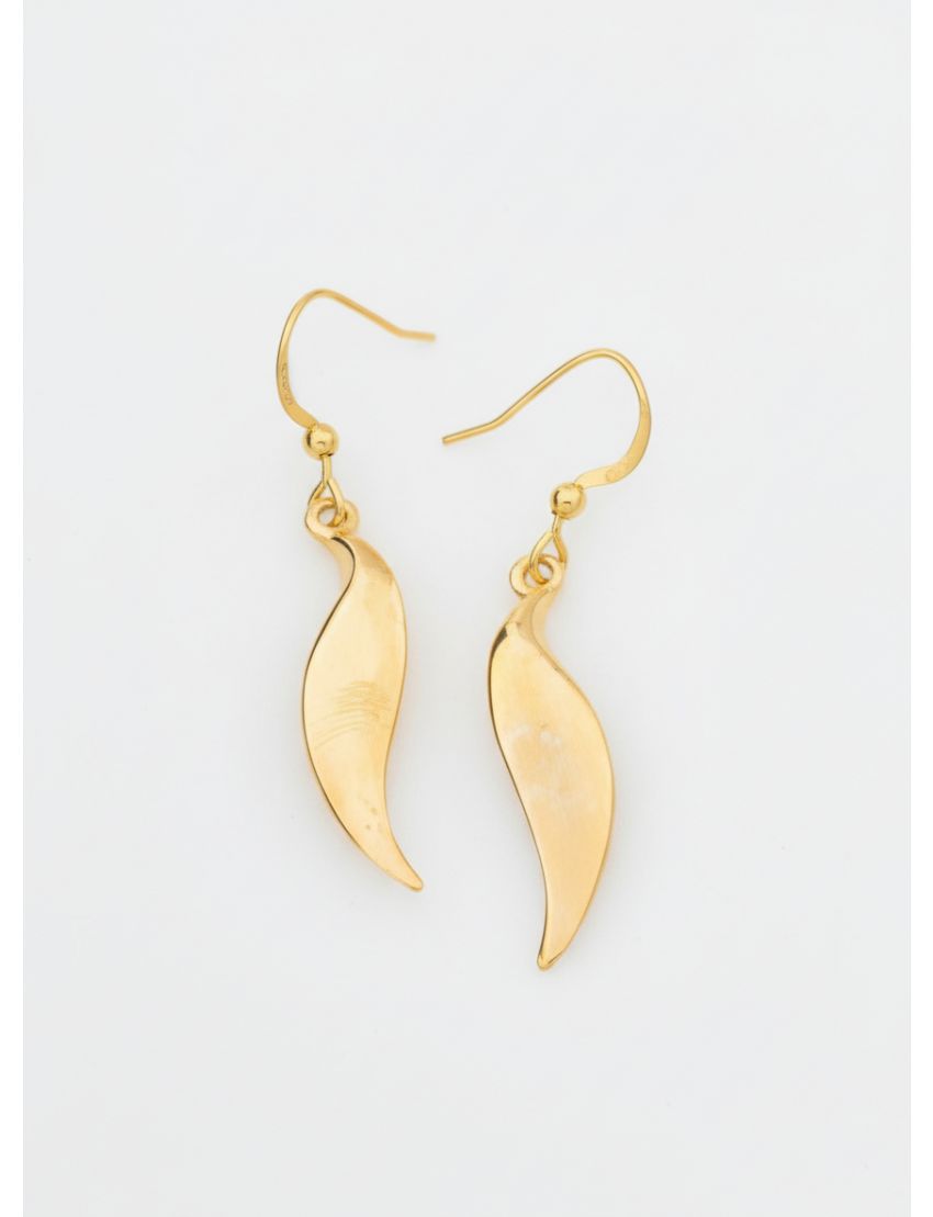 Σκουλαρίκια μεταλλικά χρυσά φύλλα