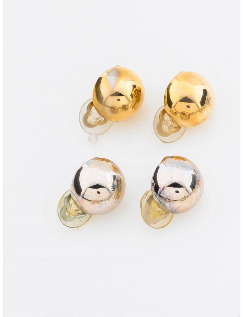 Σκουλαρίκια μεταλλικά minimal δίχρωμα χρυσό και ασημί