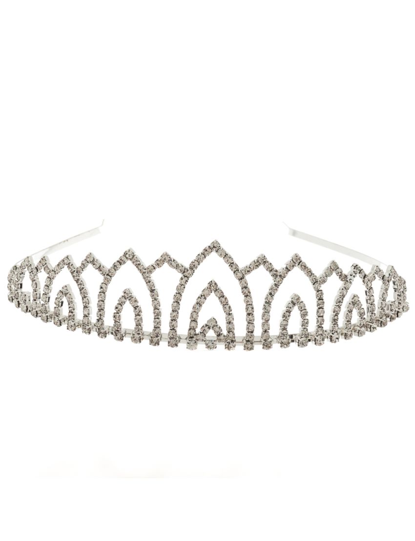 Τιάρα μεταλλική λεπτή στέκα με επαναλαμβανόμενες καμάρες & στράς