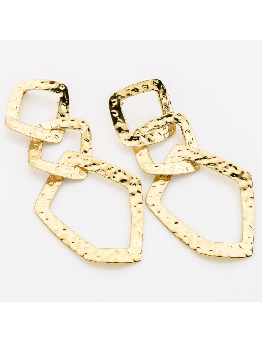  Σκουλαρίκια “Hammered Chain” Μοναδικά, Σφυρηλατημένα 