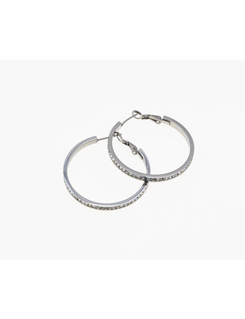 Σκουλαρίκια μεγάλοι κρίκοι με στρας σε 2 χρώματα