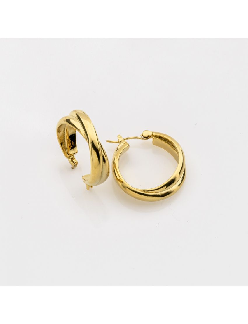  Χρυσά Σκουλαρίκια Κρίκοι Χιαστί 