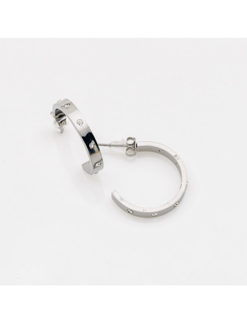 Κρίκοι Πλακέ με Στρας – 2 εκ.