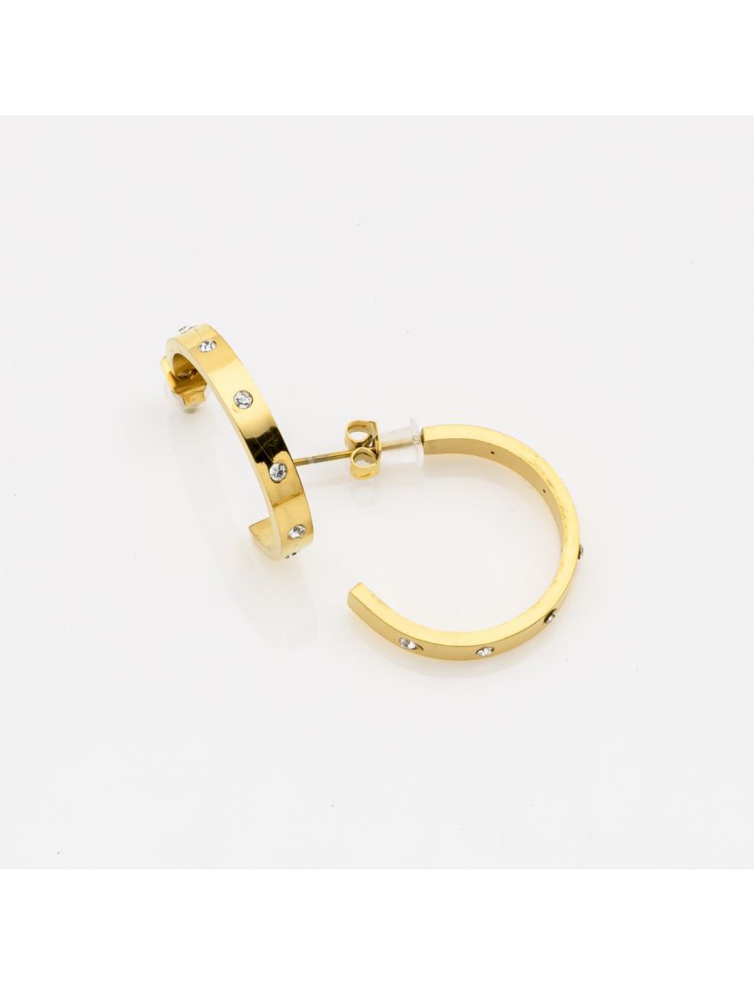 Κρίκοι Πλακέ με Στρας – 2 εκ.