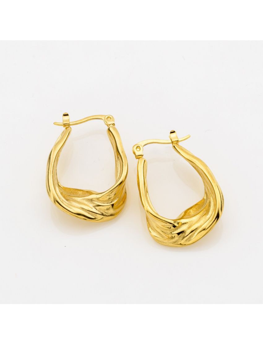 Σκουλαρίκια Κρίκοι με Περίτεχνο Σχέδιο 