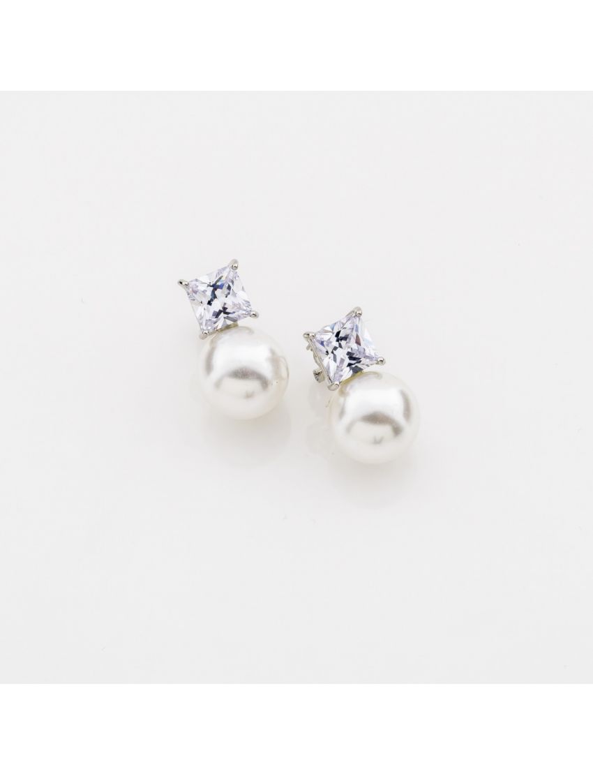 Μικρά Σκουλαρίκια με Ζιργκόν & Πέρλα