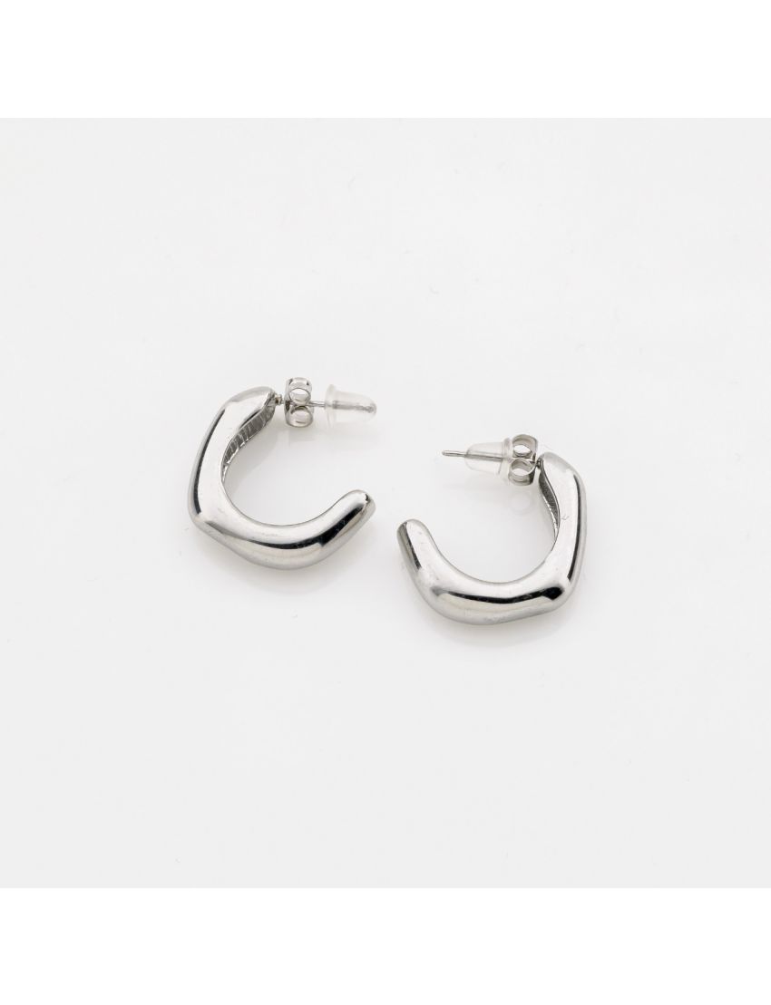 Σκουλαρίκια Μοντέρνα Μινιμαλ Μισοφέγγαρα με Πλακέ Λεπτομέρειες