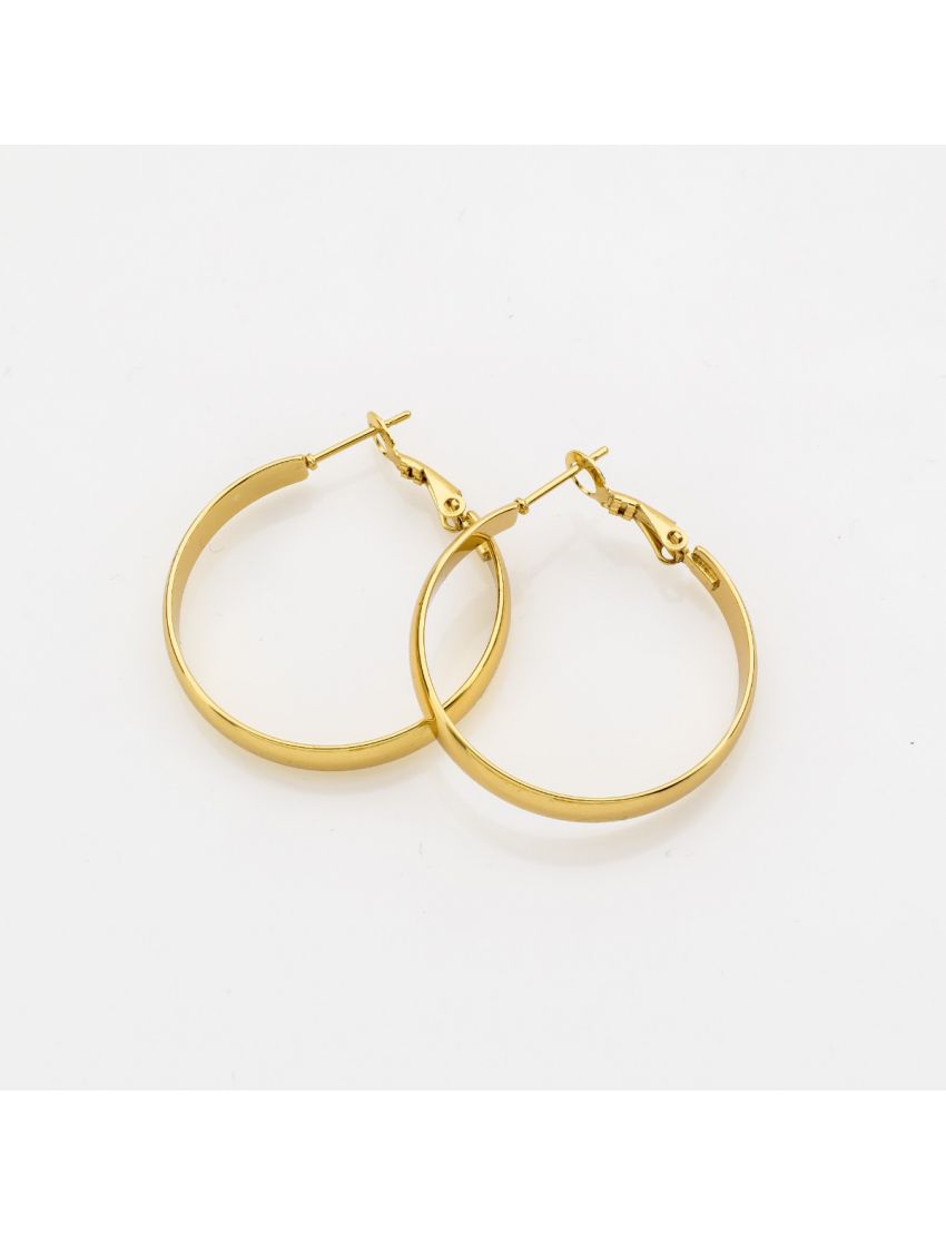 Σκουλαρίκια “Flat Hoops” – Πλακέ Λεπτοί Κρίκοι 3,5εκ 
