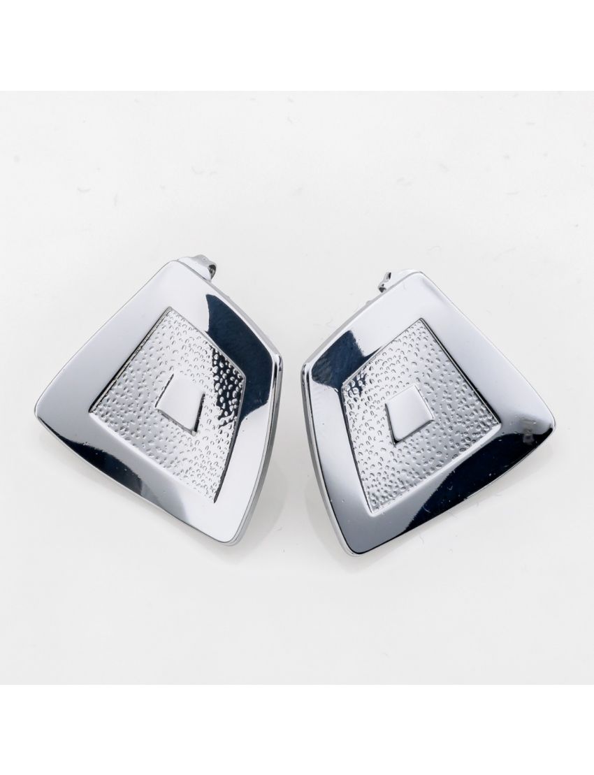 Σκουλαρίκια Τραπέζιο με Υφές & Λάμψη