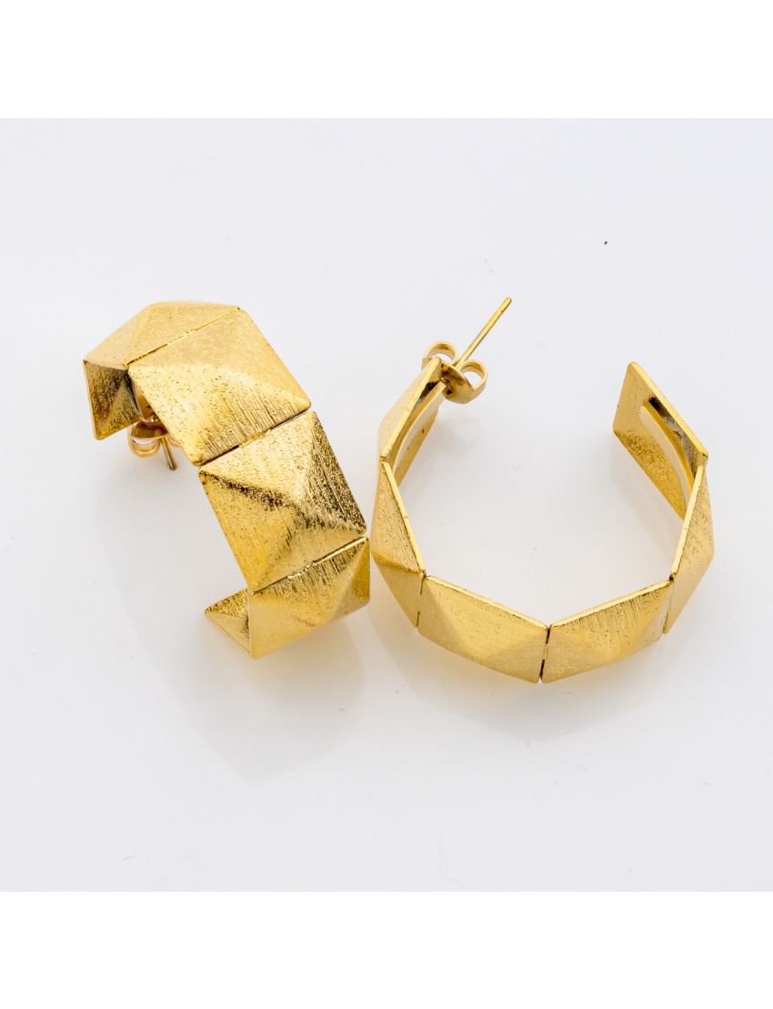  Σκουλαρίκια κρίκοι  χρυσοί γεωμετρικοί