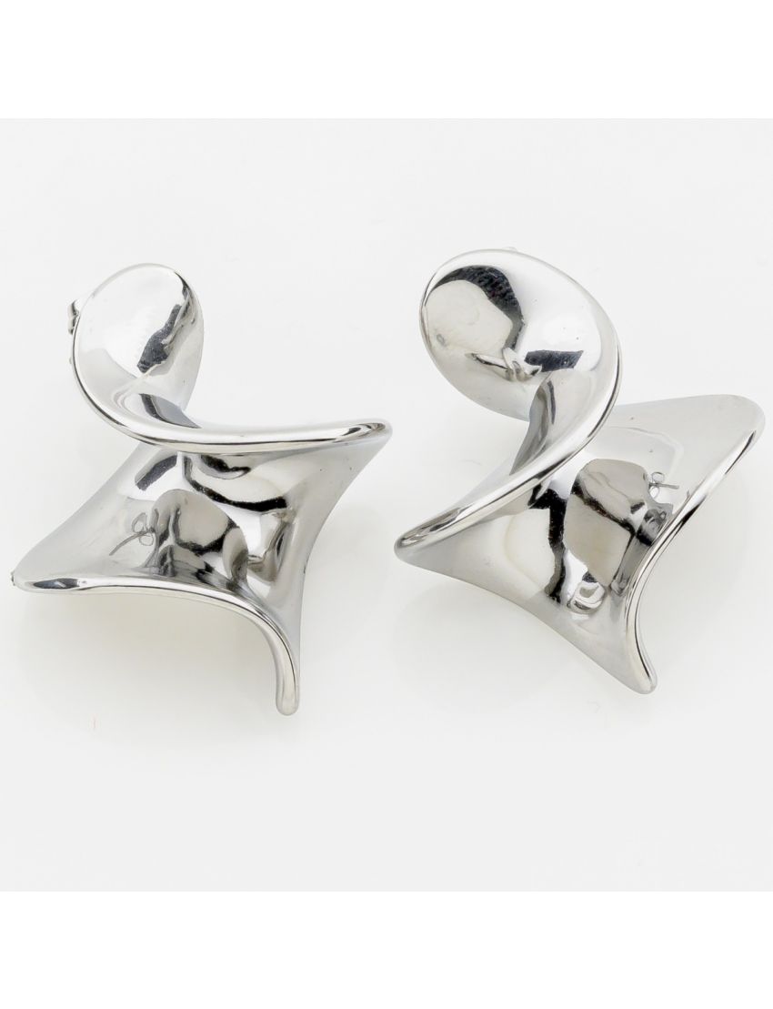 Σκουλαρίκια Studs με Αφηρημένο Κυματιστό Σχέδιο