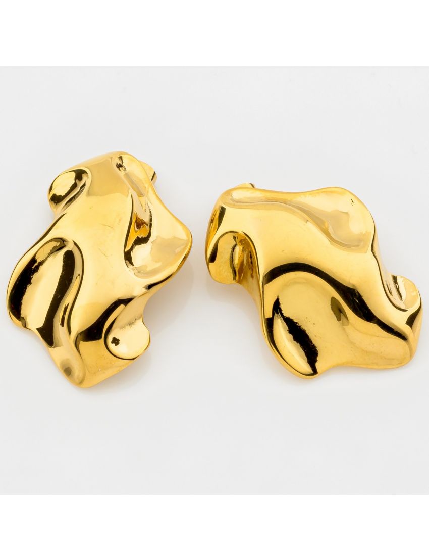 Minimalist Sculptural Σκουλαρίκια με High-Shine Φινίρισμα
