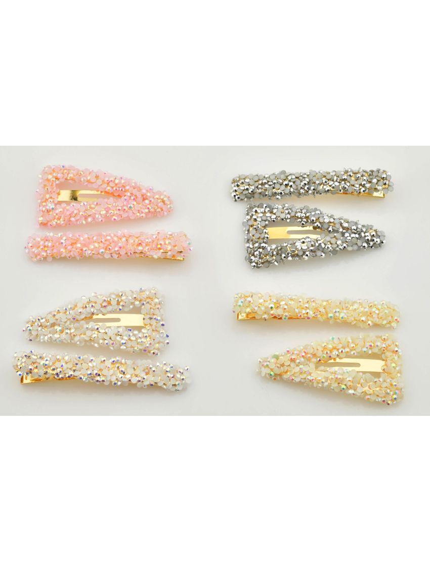 Κλίκ κλακ μεταλλικό με πέτρες (2 τεμάχια)