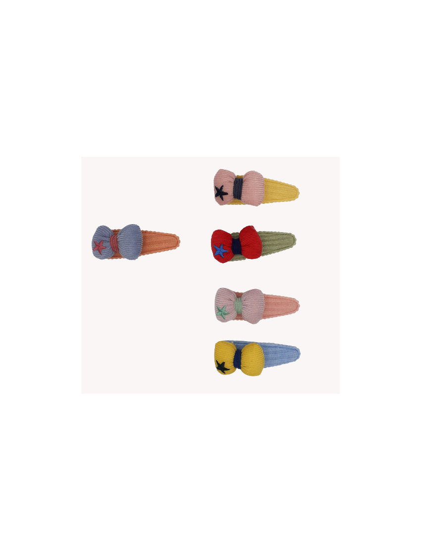 Κλίκ κλακ παιδικό υφασμάτινο με σχέδιο φιόγκο (5 συνδυασμοί χρωμάτων)