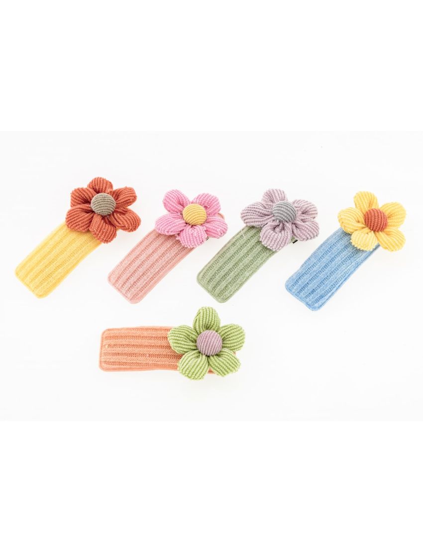 Κλικ κλακ υφασμάτινο παιδικό με λουλούδι σε 5 συνδυασμούς χρωμάτων