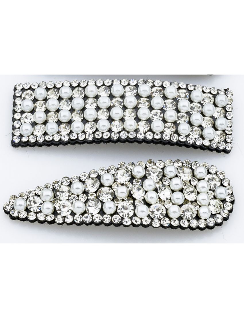 Κλικ Κλάκ Μεταλλικά με Στρας & Πέρλες ( 2τμχ )