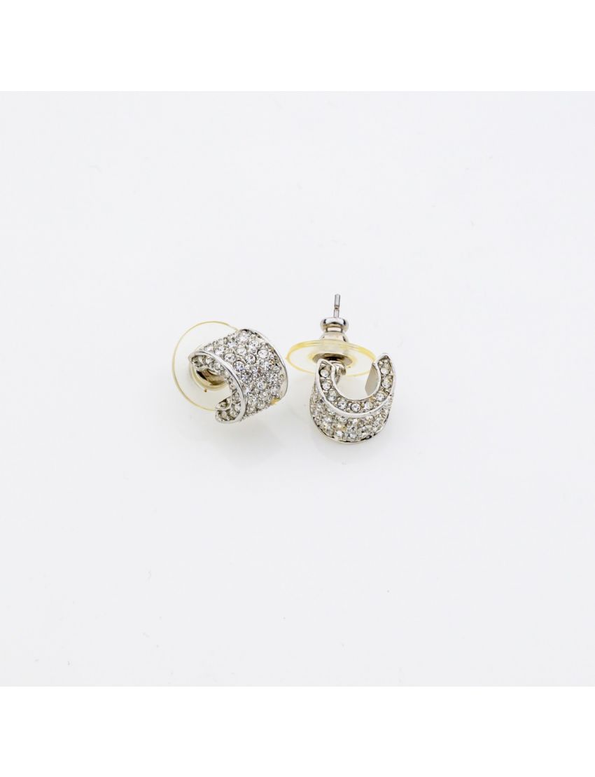 Σκουλαρίκια μεταλλικά κρικάκια σε ασημί και χρυσό χρώμα διακοσμημένα με στράς