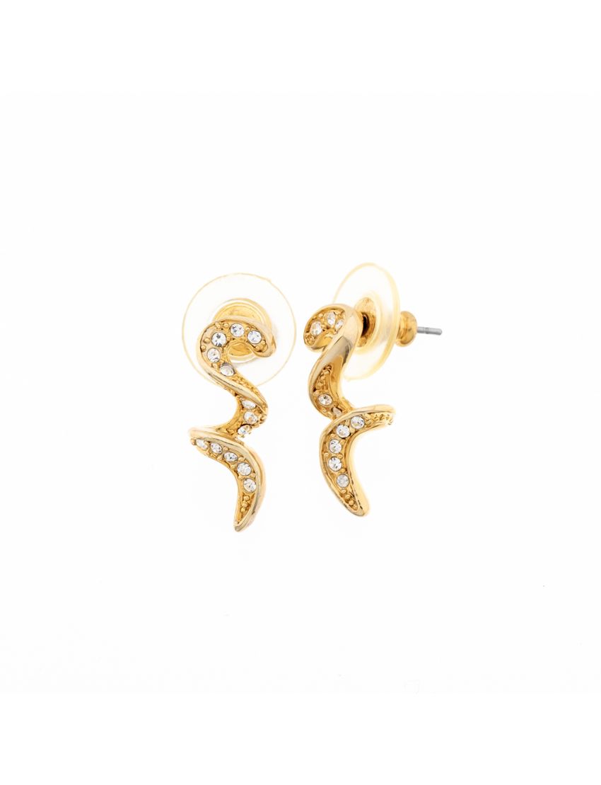 Σκουλαρίκια μεταλλικά κεραυνός σε ασημί και χρυσό χρώμα διακοσμημένα με στράς