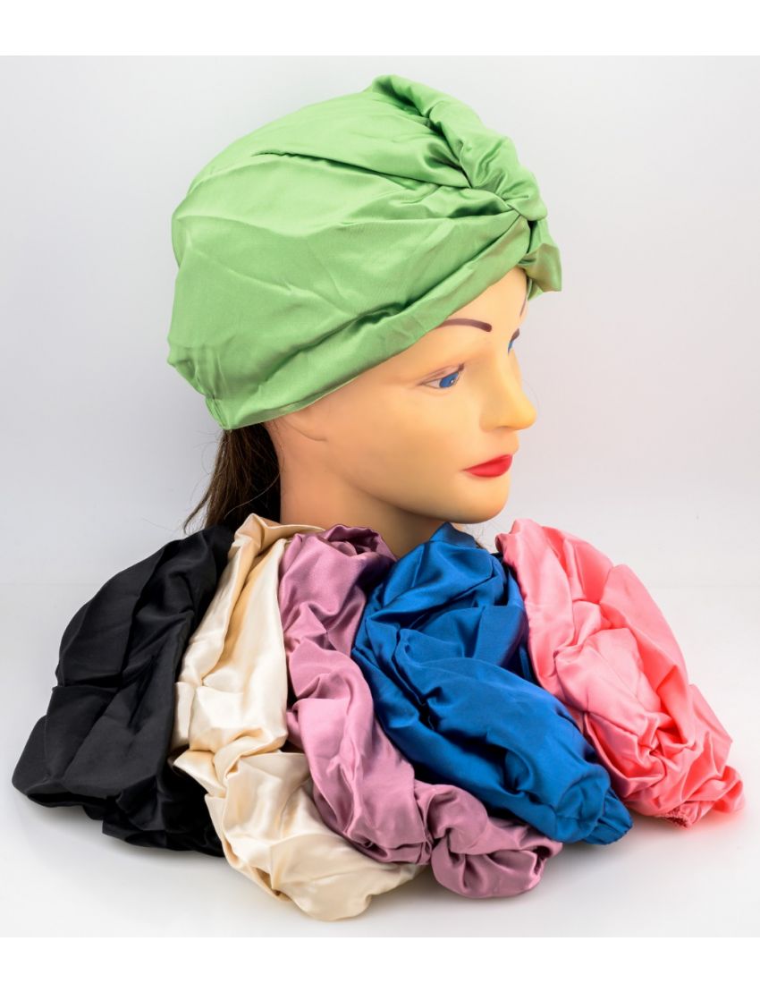 Πολυτελές Σατέν Turban με Κόμπο για Statement Fashion Εμφανίσεις